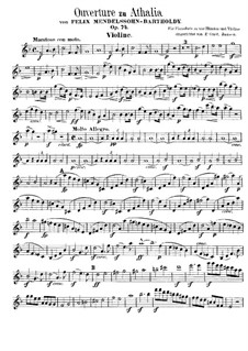 Musik zu Athalia, Op.74: Ouvertüre – Violinstimme by Felix Mendelssohn-Bartholdy