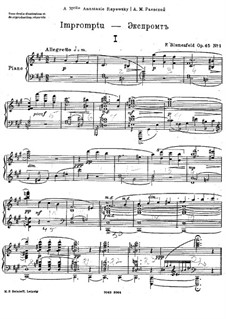 Zwei Impromptus, Op.45: Impromptu Nr.1 in fis-moll by Felix Blumenfeld