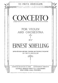 Konzert für Violine und Orchester in H-Dur: Bearbeitung für Violine und Klavier by Ernest Schelling