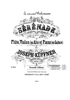 Serenade für Flöte, Bratsche und Gitarre, Op.4: Klavierstimme by Josef Küffner