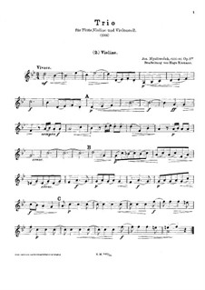 Trio für Flöte, Violine, Cello und Klavier (ad libitum), Op.1 No.4: Violinstimme by Josef Mysliveček
