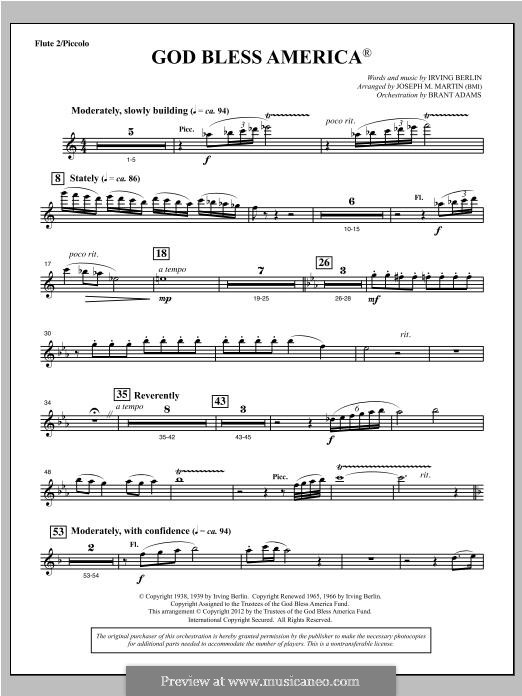 Choir Instrumental Pak version (arr. Joseph Martin): Flute 2 part by Irving Berlin