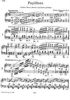 Schmetterlinge, Op.2: Für Klavier by Robert Schumann