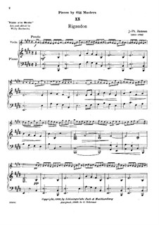 Rigaudon: Für Violine und Klavier by Jean-Philippe Rameau