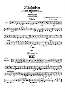 Mädchenlieder, Op.88: Für Streichquintett – Bratschenstimme by Carl Reinecke