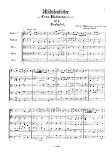 Mädchenlieder, Op.88: Streichquartett by Carl Reinecke