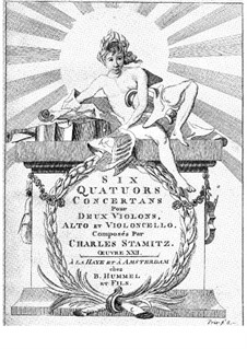 Sechs Quartette für zwei Violinen, Bratsche und Cello: Violinstimme I by Carl Stamitz
