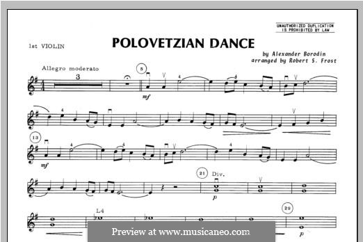 Polovtsian Dances (Printable Scores): For strings – Violin 1 part by Alexander Porfiryevich Borodin