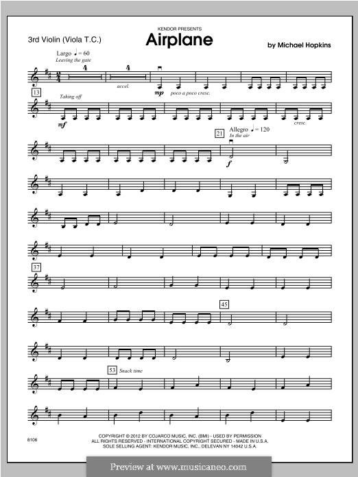 Airplane: Violin 3 part by John H. Hopkins Jr.