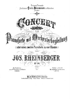 Klavierkonzert, Op.94: Klavierstimme II by Josef Gabriel Rheinberger