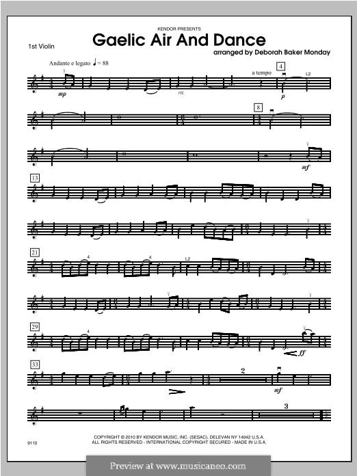 Gaelic Air and Dance (Parting Glass & Collin's Reel): Violin 1 part by Unknown (works before 1850)