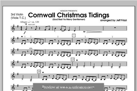 Cornwall Christmas Tidings (God Rest Ye Merry Gentlemen): Violin 3 part by folklore
