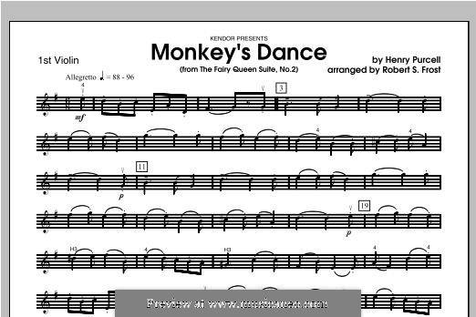 The Fairy Queen, Z.629: Monkey's Dance, for strings – Violin 1 part by Henry Purcell