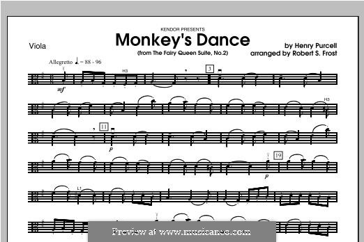 The Fairy Queen, Z.629: Monkey's Dance, for strings – Viola part by Henry Purcell