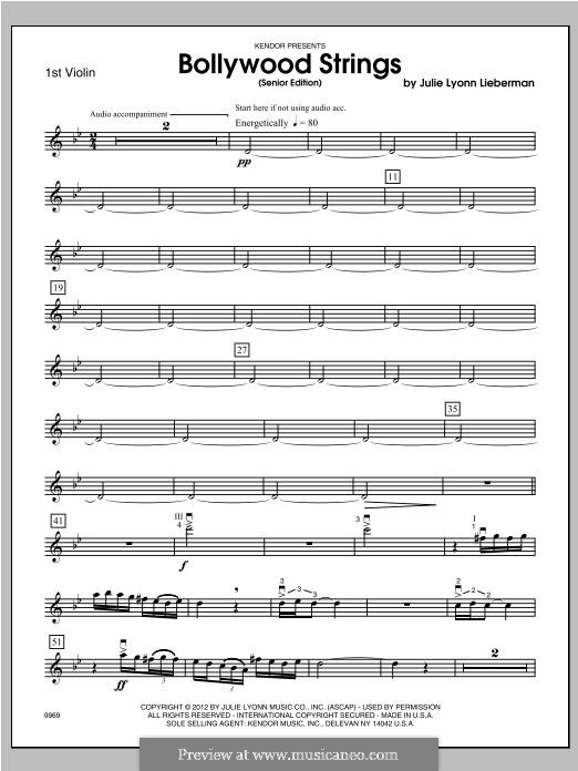 Bollywood Strings (Senior Edition): Violin 1 part by Julie Lyonn Lieberman