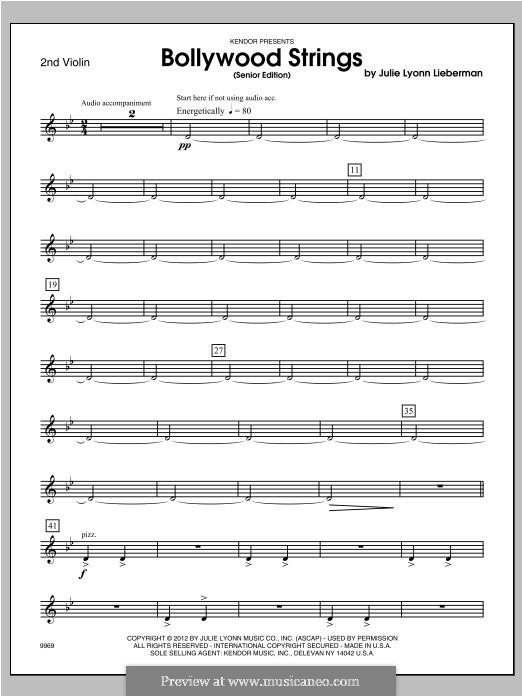 Bollywood Strings (Senior Edition): Violin 2 part by Julie Lyonn Lieberman