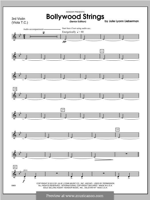 Bollywood Strings (Senior Edition): Violin 3 part by Julie Lyonn Lieberman