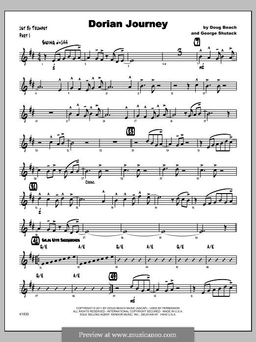 Dorian Journey: Trumpet 1 part by George Shutack