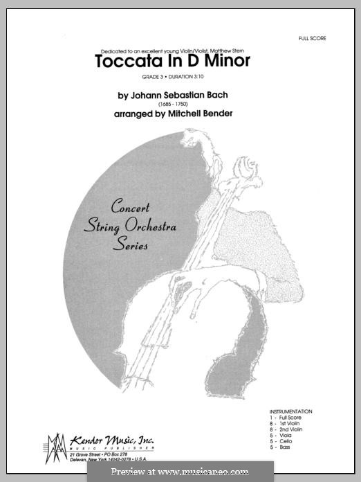 Toccata in d-Moll, BWV 913: Vollpartitur by Johann Sebastian Bach