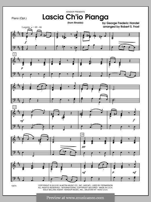 Lascia Ch'io Pianga (Orchestra version): Klavierstimme by Georg Friedrich Händel