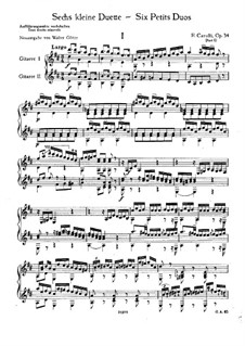 Sechs kleine Duette für zwei Gitarre, Op.34: Vollsammlung by Ferdinando Carulli