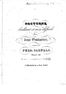 Nocturne brillant et non difficile pour deux guitarres, Op.218: Nocturne brillant et non difficile pour deux guitarres by Ferdinando Carulli