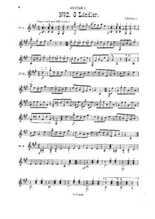 Six Ländler for terz and prime guitar: Six Ländler for terz and prime guitar by Josef Küffner