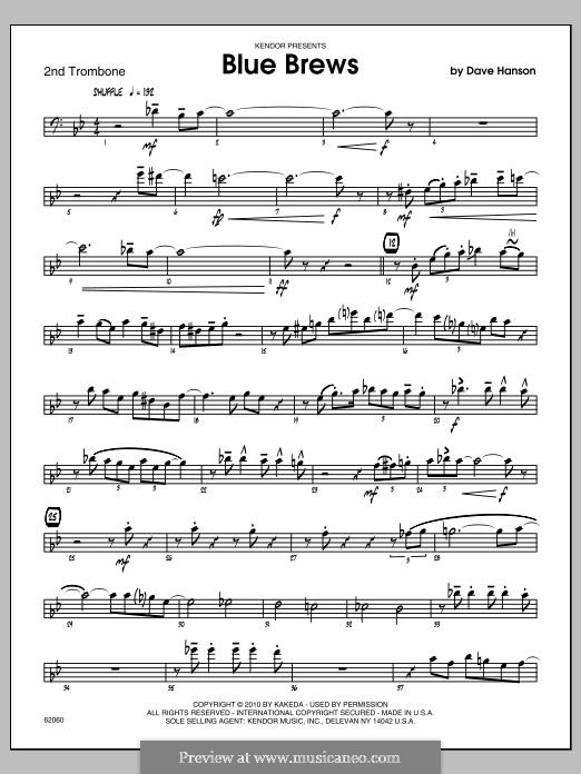Blue Brews: Trombone 2 part by Dave Hanson