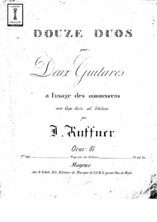 Twelve Duets, Op.87: Twelve Duets by Josef Küffner