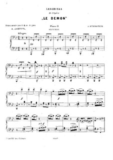 Der Dämon: Lesginka, für zwei Klaviere, achthändig – Klavierstimme II by Anton Rubinstein