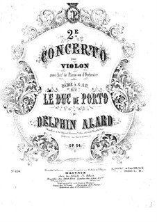 Violinkonzert Nr.2 in A-Dur, Op.34: Partitur by Jean Delphin Alard
