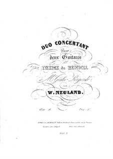Concert Duo for Two Guitars: Concert Duo for Two Guitars by Wilhelm Neuland