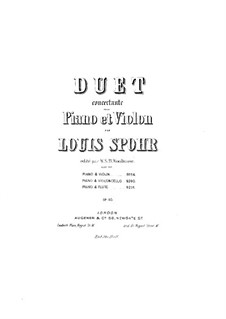 Konzertsonate für Harfe (oder Klavier) und Violine (oder Cello), Op.113: Harfe- oder Klavierstimme by Louis Spohr