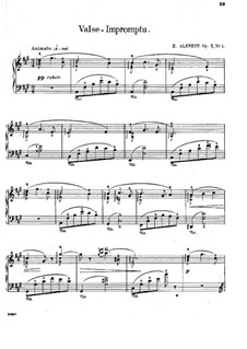 Drei Stücke für Klavier, Op.7: Nr.1 Walzer-Impromptu by Eugen Fedorovich Alenev