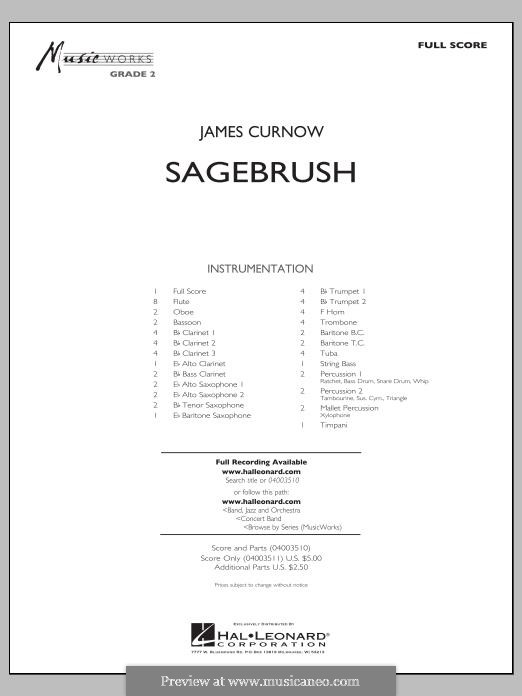 Sagebrush (Concert Band): Vollpartitur by James Curnow