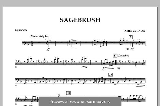 Sagebrush (Concert Band): Fagottstimme by James Curnow
