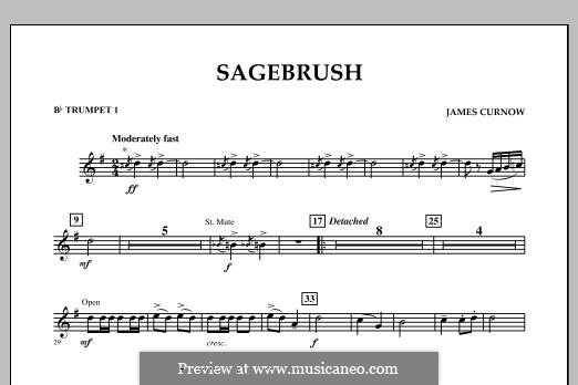 Sagebrush (Concert Band): Bb Trumpet 1 part by James Curnow