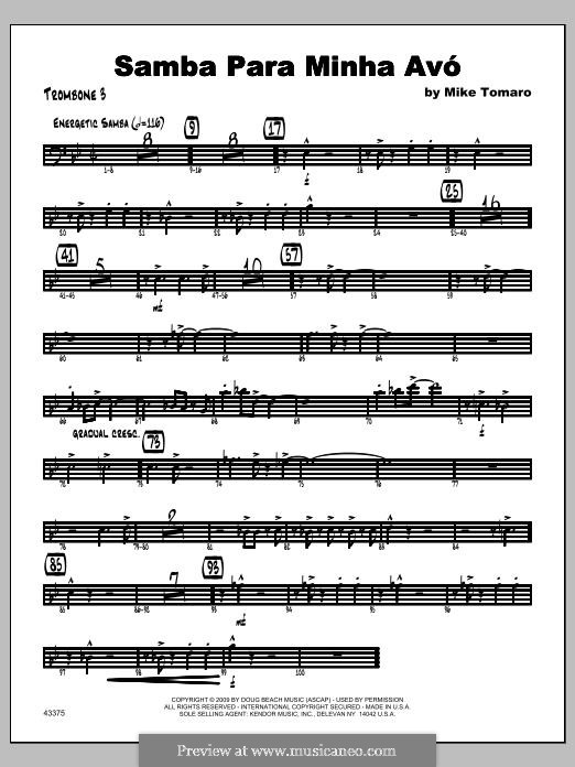 Samba Para Minha Avo: Trombone 3 part by Mike Tomaro