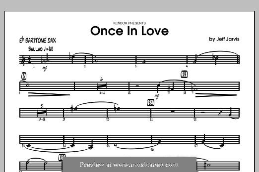 Once in Love: Baritone Sax part by Jeff Jarvis