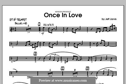 Once in Love: 1st Bb Trumpet part by Jeff Jarvis