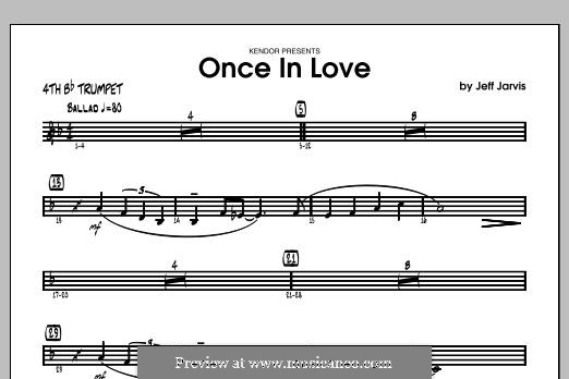 Once in Love: 4th Bb Trumpet part by Jeff Jarvis