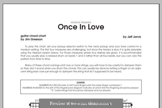 Once in Love: Guitar Chord Chart part by Jeff Jarvis