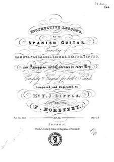 Instructive Lessons for the Spanish Guitar, Op.33: Instructive Lessons for the Spanish Guitar by Felix Horetzky