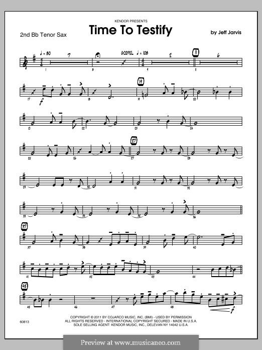 Time To Testify: Tenor Sax 2 part by Jeff Jarvis