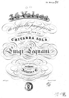 Sechsunddreissig Walzer für Gitarre, Op.63: Alle Walzer by Luigi Legnani