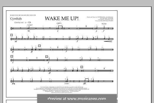 Wake Me Up! (arr. Tom Wallace): Cymbals part by Aloe Blacc, Michael Einziger, Avicii, Arash Andreas Pournouri