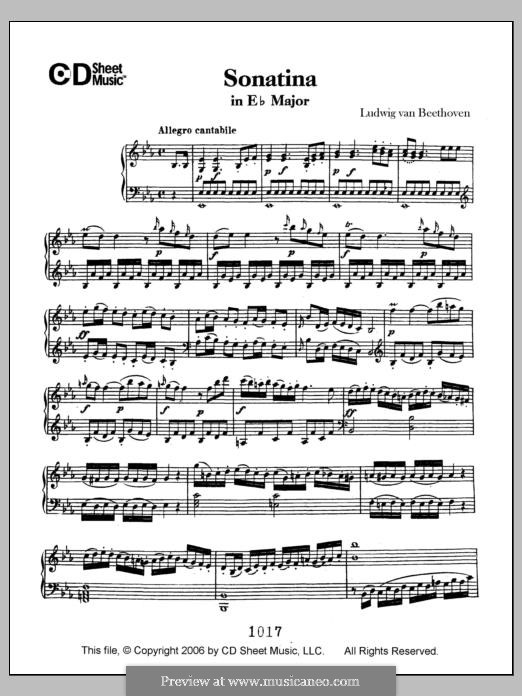 Drei Sonatinen für Klavier, WoO 47: Sonatina No.1 in E Flat Major by Ludwig van Beethoven