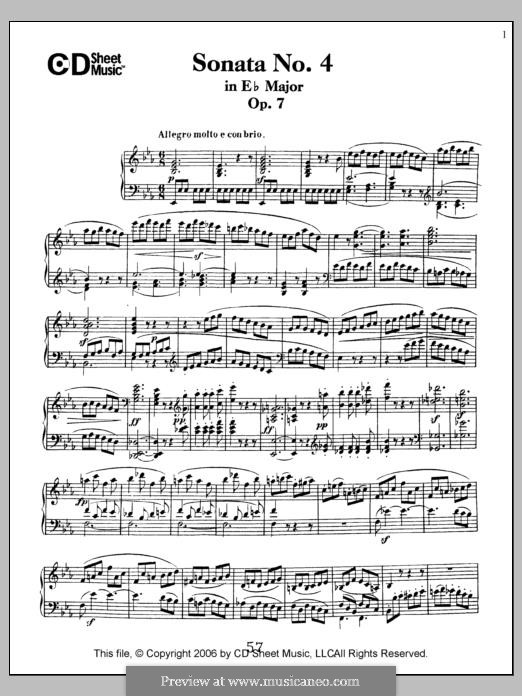 Sonate für Klavier Nr.4, Op.7: Für einen Interpreten by Ludwig van Beethoven