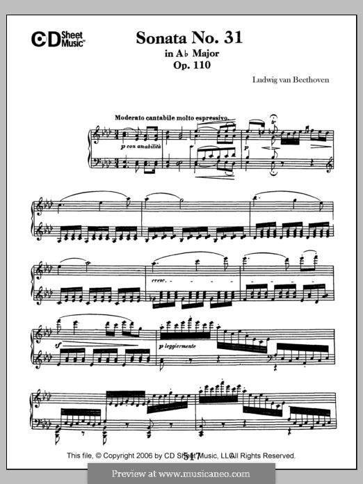 Sonate für Klavier Nr.31, Op.110: Für einen Interpreten by Ludwig van Beethoven