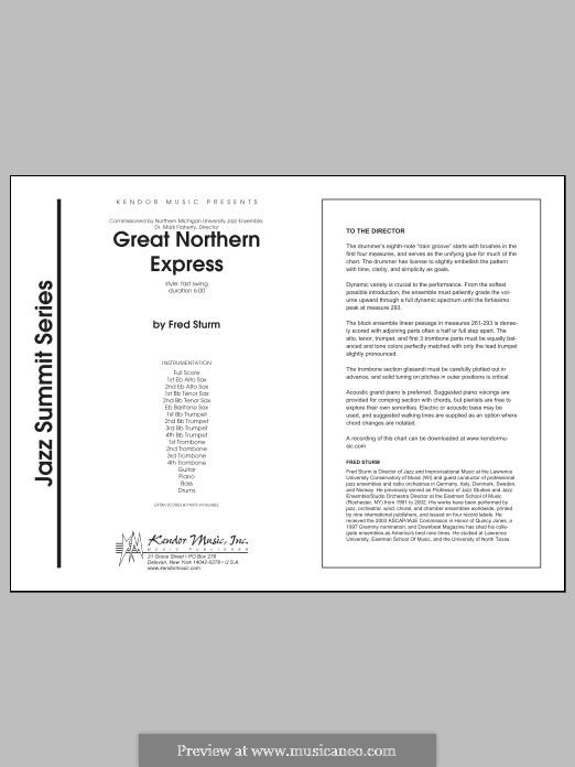 Great Northern Express: Vollpartitur by Fred Sturm